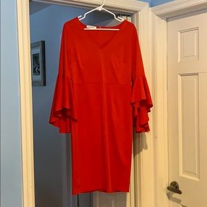 3/4 bell sleeve red dress, worn once